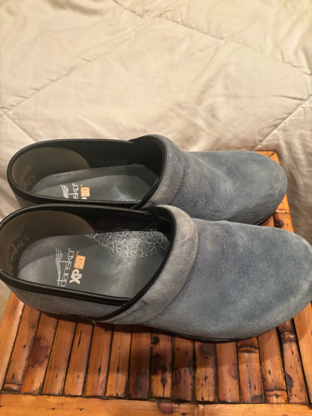 Dansko Dusty Blue Suede Clog Mules